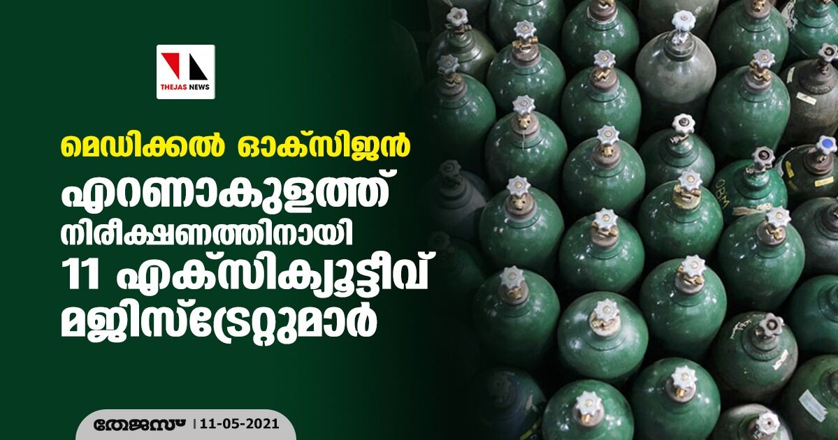 മെഡിക്കല്‍ ഓക്‌സിജന്‍: എറണാകുളത്ത് നിരീക്ഷണത്തിനായി 11 എക്‌സിക്യൂട്ടീവ് മജിസ്‌ട്രേറ്റുമാര്‍