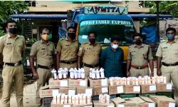 ലോക്ക് ഡൗണില്‍ പച്ചക്കറിയുടെ മറവില്‍ കടത്തിയ കര്‍ണാടക മദ്യം പിടികൂടി