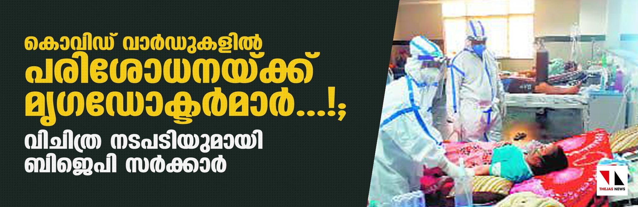 കൊവിഡ് വാര്‍ഡുകളില്‍ പരിശോധനയ്ക്ക് മൃഗഡോക്ടര്‍മാര്‍...!; വിചിത്ര നടപടിയുമായി ബിജെപി സര്‍ക്കാര്‍