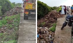 ലോഡ് കണക്കിന് കടല്‍മാലിന്യം വിനോദ സഞ്ചാര കേന്ദ്രത്തില്‍ തള്ളി പഞ്ചായത്ത് അധികൃതര്‍; പ്രതിഷേധവുമായി നാട്ടുകാര്‍