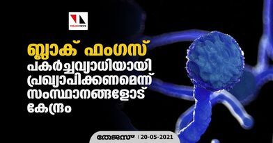 ബ്ലാക് ഫംഗസ് പകര്‍ച്ചവ്യാധിയായി പ്രഖ്യാപിക്കണമെന്ന് സംസ്ഥാനങ്ങളോട് കേന്ദ്രം