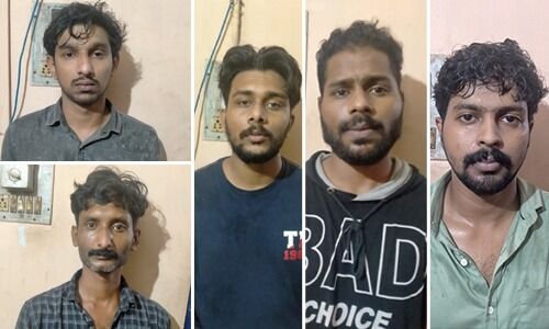 കല്പ്പകഞ്ചേരിയില് വന് മയക്കുമരുന്ന് വേട്ട; നേവി ഉദ്യോഗസ്ഥനടക്കം അഞ്ചുപേര് അറസ്റ്റില് കല്പ്പകഞ്ചേരിയില് വന് മയക്കുമരുന്ന് വേട്ട; നേവി ഉദ്യോഗസ്ഥനടക്കം അഞ്ചുപേര് അറസ്റ്റില്