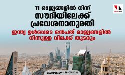 11 രാജ്യങ്ങളില്‍ നിന്ന് സൗദിയിലേക്ക് പ്രവേശനാനുമതി; ഇന്ത്യ ഉള്‍പ്പെടെ ഒന്‍പത് രാജ്യങ്ങളില്‍ നിന്നുള്ള വിലക്ക് തുടരും