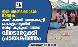 ഇത് അരീക്കോടന്‍ മാതൃക; കാറ് കയറി നായക്കുട്ടി കൊല്ലപ്പെട്ടതിന് ദരിദ്ര കുടുംബത്തിന് വീടൊരുക്കി പ്രായശ്ചിത്തം