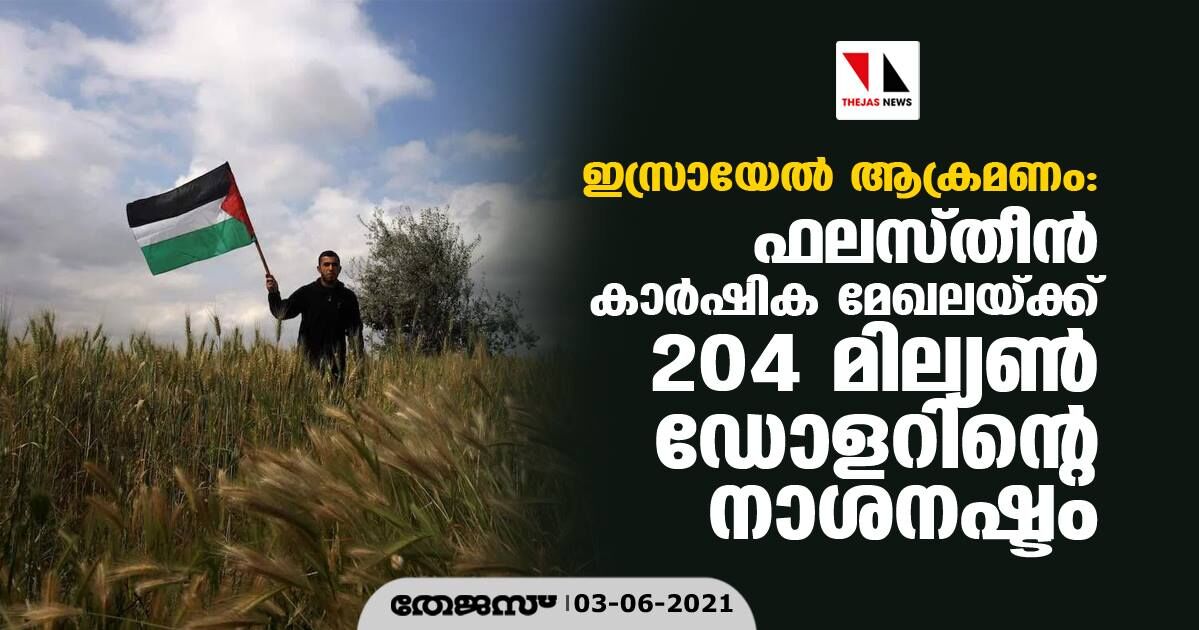 ഇസ്രായേല്‍ ആക്രമണം: ഫലസ്തീന്‍ കാര്‍ഷിക മേഖലയ്ക്ക് 204 മില്യണ്‍ ഡോളറിന്റെ നാശനഷ്ടം