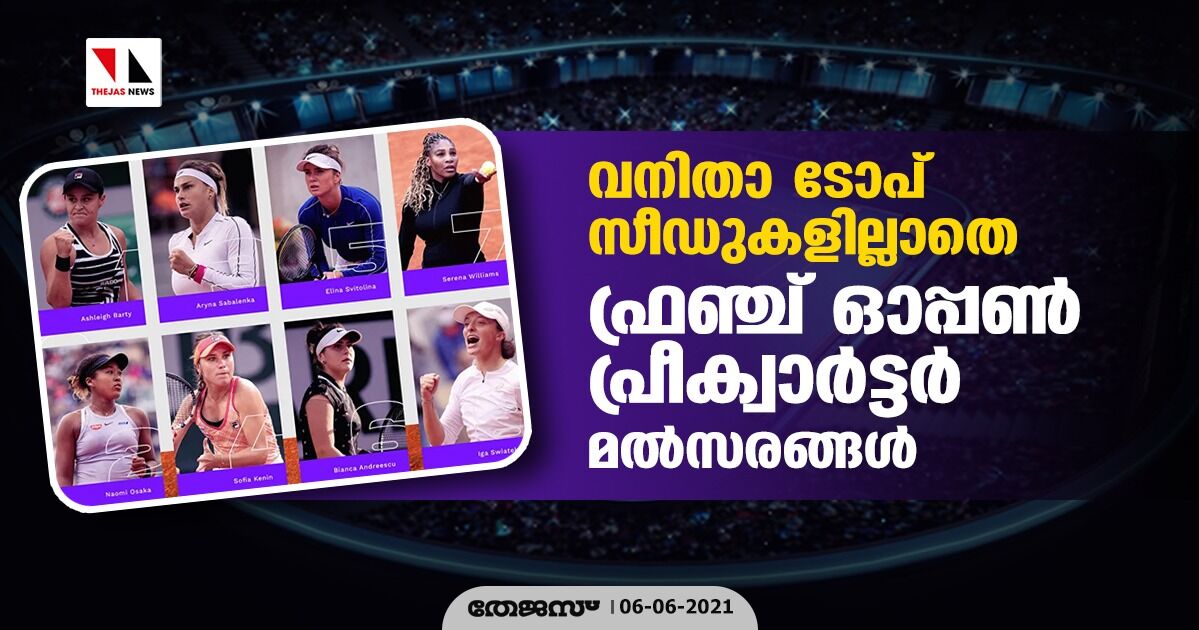 ടോപ് സീഡുകള് പതറിയ ഫ്രഞ്ച് ഓപ്പണ് വനിതാ സിംഗിള്സ് മല്സരങ്ങള് ടോപ് സീഡുകള് പതറിയ ഫ്രഞ്ച് ഓപ്പണ് വനിതാ സിംഗിള്സ് മല്സരങ്ങള്