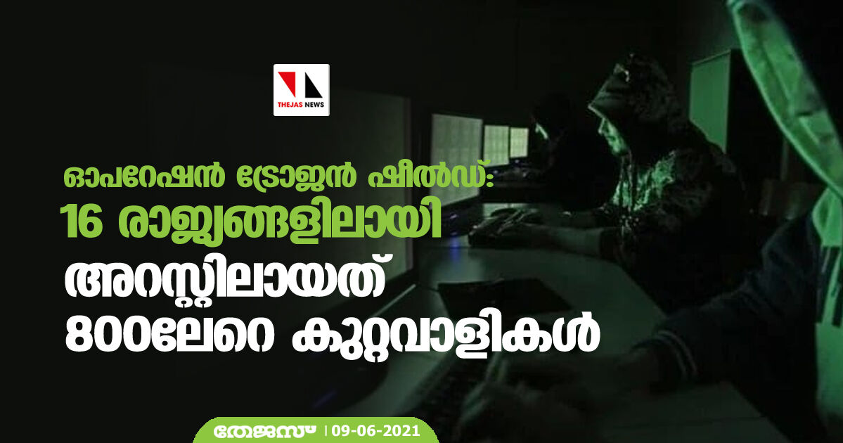 ഓപറേഷന്‍ ട്രോജന്‍ ഷീല്‍ഡ്: 16 രാജ്യങ്ങളിലായി അറസ്റ്റിലായത് 800ലേറെ കുറ്റവാളികള്‍