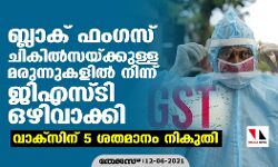 ബ്ലാക് ഫംഗസ് ചികില്‍സയ്ക്കുള്ള മരുന്നുകളില്‍ നിന്ന് ജിഎസ്ടി ഒഴിവാക്കി; വാക്‌സിന് 5 ശതമാനം നികുതി