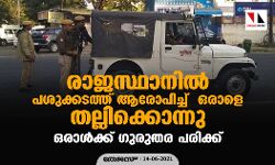 രാജസ്ഥാനില് പശുക്കടത്ത് ആരോപിച്ച് ഒരാളെ തല്ലിക്കൊന്നു; ഒരാള്ക്ക് ഗുരുതര പരിക്ക് രാജസ്ഥാനില് പശുക്കടത്ത് ആരോപിച്ച് ഒരാളെ തല്ലിക്കൊന്നു; ഒരാള്ക്ക് ഗുരുതര പരിക്ക്