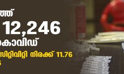 സംസ്ഥാനത്ത് ഇന്ന് 12,246 പേര്‍ക്ക് കൊവിഡ്;  ടെസ്റ്റ് പോസിറ്റിവിറ്റി നിരക്ക് 11.76; മരണം 166