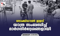 ലോക്ക്ഡൗണ് ഇളവ്: യാത്ര സംബന്ധിച്ച് മാര്ഗനിര്ദ്ദേശങ്ങളായി ലോക്ക്ഡൗണ് ഇളവ്: യാത്ര സംബന്ധിച്ച് മാര്ഗനിര്ദ്ദേശങ്ങളായി