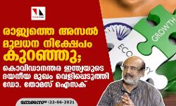 രാജ്യത്തെ അസല് മൂലധന നിക്ഷേപം കുറഞ്ഞു; കൊവിഡാനന്തര ഇന്ത്യയുടെ ദയനീയ മുഖം വെളിപ്പെടുത്തി ഡോ. തോമസ് ഐസക് രാജ്യത്തെ അസല് മൂലധന നിക്ഷേപം കുറഞ്ഞു; കൊവിഡാനന്തര ഇന്ത്യയുടെ ദയനീയ മുഖം വെളിപ്പെടുത്തി ഡോ. തോമസ് ഐസക്