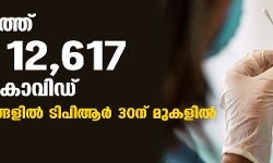 സംസ്ഥാനത്ത് ഇന്ന് 12,617 പേര്ക്ക് കൊവിഡ്; ടെസ്റ്റ് പോസിറ്റിവിറ്റി നിരക്ക് 10.72; മരണം 141 സംസ്ഥാനത്ത് ഇന്ന് 12,617 പേര്ക്ക് കൊവിഡ്; ടെസ്റ്റ് പോസിറ്റിവിറ്റി നിരക്ക് 10.72; മരണം 141