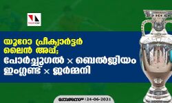 യൂറോ പ്രീക്വാര്‍ട്ടര്‍ ലൈന്‍ അപ്പ്; പോര്‍ച്ചുഗലിന് ബെല്‍ജിയം, ഇംഗ്ലണ്ടിന് എതിരാളി ജര്‍മ്മനി