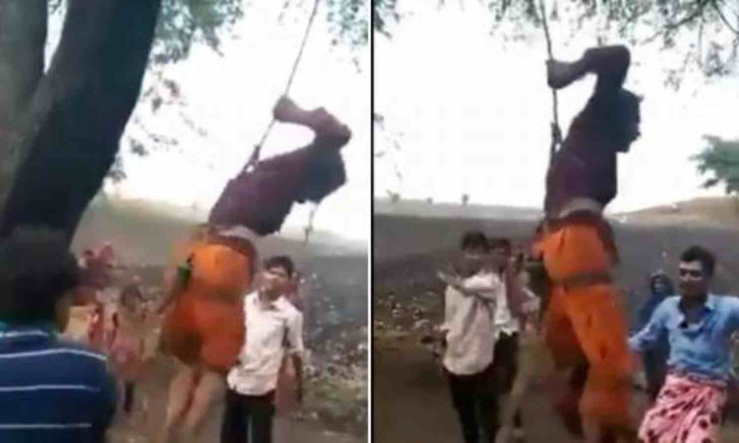 ഭര്ത്താവിന്റെ വീട് ഉപേക്ഷിച്ച് ബന്ധുവീട്ടില് താമസിച്ചു; യുവതിയെ മരത്തില് കെട്ടിത്തൂക്കി തല്ലിച്ചതച്ച് ബന്ധുക്കള് (വീഡിയോ) ഭര്ത്താവിന്റെ വീട് ഉപേക്ഷിച്ച് ബന്ധുവീട്ടില് താമസിച്ചു; യുവതിയെ മരത്തില് കെട്ടിത്തൂക്കി തല്ലിച്ചതച്ച് ബന്ധുക്കള് (വീഡിയോ)