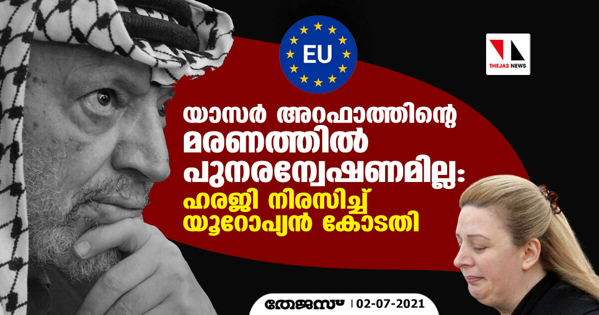 യാസര്‍ അറഫാത്തിന്റെ മരണത്തില്‍ പുനരന്വേഷണമില്ല: ഹരജി നിരസിച്ച് യൂറോപ്യന്‍ കോടതി