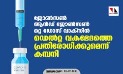 ജോൺസൺ ആൻഡ് ജോൺസൺ ഒറ്റ ഡോസ് വാക്സിൻ ഡെൽറ്റ വകഭേദത്തെ പ്രതിരോധിക്കുമെന്ന് കമ്പനി