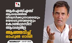 ആര്‍എസ്എസ് ആശയത്തില്‍ വിശ്വസിക്കുന്നവരെയും ഭയപ്പെടുന്നവരെയും കോണ്‍ഗ്രസിന് ആവശ്യമില്ല; ആഞ്ഞടിച്ച് രാഹുല്‍ ഗാന്ധി