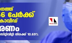 സംസ്ഥാനത്ത് ഇന്ന് 13,956 പേര്ക്ക് കൊവിഡ്; ടെസ്റ്റ് പോസിറ്റിവിറ്റി നിരക്ക് 10.69; മരണം 81 സംസ്ഥാനത്ത് ഇന്ന് 13,956 പേര്ക്ക് കൊവിഡ്; ടെസ്റ്റ് പോസിറ്റിവിറ്റി നിരക്ക് 10.69; മരണം 81