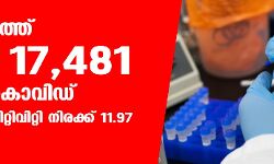 ഇന്ന് 17,481 പേര്ക്ക് കൊവിഡ്; മരണം 105, ടെസ്റ്റ് പോസിറ്റിവിറ്റി നിരക്ക് 11.97 ഇന്ന് 17,481 പേര്ക്ക് കൊവിഡ്; മരണം 105, ടെസ്റ്റ് പോസിറ്റിവിറ്റി നിരക്ക് 11.97