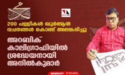 200 പള്ളികള്‍ ഖുര്‍ആന്‍ വചനങ്ങള്‍ കൊണ്ട് അലങ്കരിച്ചു; അറബിക് കാലിഗ്രാഫിയില്‍ ശ്രദ്ധേയനായി അനില്‍കുമാര്‍