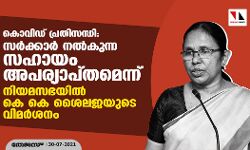 കൊവിഡ് പ്രതിസന്ധി: സർക്കാർ നൽകുന്ന സഹായം അപര്യാപ്തമെന്ന് നിയമസഭയിൽ കെ കെ ശൈലജയുടെ വിമർശനം കൊവിഡ് പ്രതിസന്ധി: സർക്കാർ നൽകുന്ന സഹായം അപര്യാപ്തമെന്ന് നിയമസഭയിൽ കെ കെ ശൈലജയുടെ വിമർശനം