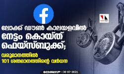 ലോക്ക് ഡൗണ്‍ കാലയളവില്‍ നേട്ടം കൊയ്ത് ഫെയ്‌സ്ബുക്ക്; വരുമാനത്തില്‍ 101 ശതമാനത്തിന്റെ വര്‍ധന