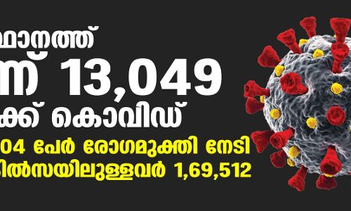 സംസ്ഥാനത്ത് ഇന്ന് 13,049 പേര്‍ക്ക് കൊവിഡ്;   ടെസ്റ്റ് പോസിറ്റിവിറ്റി നിരക്ക് 13.23;  മരണം 105