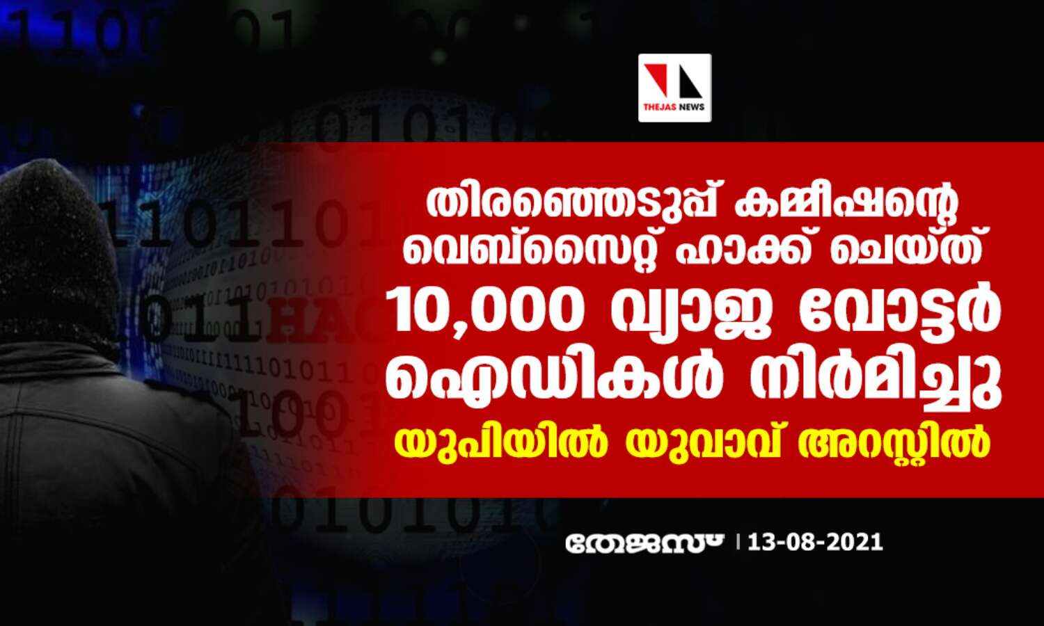 തിരഞ്ഞെടുപ്പ് കമ്മീഷന്റെ വെബ്സൈറ്റ് ഹാക്ക് ചെയ്ത് 10,000 വ്യാജ വോട്ടര് ഐഡികള് നിര്മിച്ചു; യുപിയില് യുവാവ് അറസ്റ്റില് തിരഞ്ഞെടുപ്പ് കമ്മീഷന്റെ വെബ്സൈറ്റ് ഹാക്ക് ചെയ്ത് 10,000 വ്യാജ വോട്ടര് ഐഡികള് നിര്മിച്ചു; യുപിയില് യുവാവ് അറസ്റ്റില്