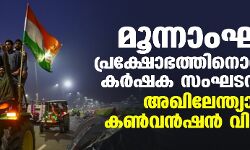 മൂന്നാംഘട്ട പ്രക്ഷോഭത്തിനൊരുങ്ങി കര്‍ഷക സംഘടനകള്‍; അഖിലേന്ത്യാ കണ്‍വന്‍ഷന്‍ വിളിച്ചു