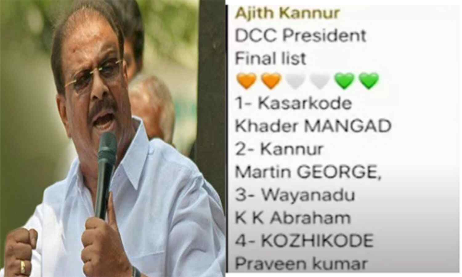 ഡിസിസി പ്രസിഡന്റുമാരുടെ അന്തിമ ലിസ്റ്റ് പുറത്ത്; വെറും നുണപ്രചരണമെന്ന് കെപിസിസി പ്രസിഡന്റ് ഡിസിസി പ്രസിഡന്റുമാരുടെ അന്തിമ ലിസ്റ്റ് പുറത്ത്; വെറും നുണപ്രചരണമെന്ന് കെപിസിസി പ്രസിഡന്റ്