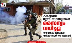 കശ്മീരില്‍ മൂന്ന് സായുധരെ സൈന്യം വധിച്ചു; ഈ വര്‍ഷം ഇതുവരെ വധിക്കപ്പെട്ടത് 100 സായുധർ
