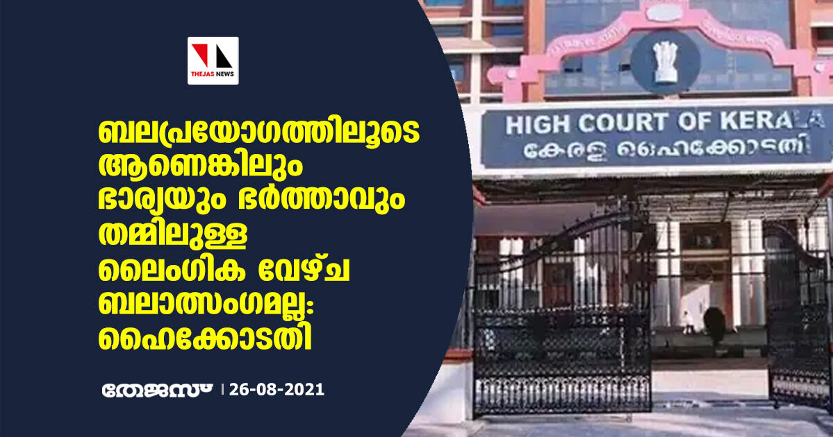 ബലപ്രയോഗത്തിലൂടെ ആണെങ്കിലും ഭാര്യയും ഭര്‍ത്താവും തമ്മിലുള്ള ലൈംഗിക വേഴ്ച ബലാത്സംഗമല്ല: ഹൈക്കോടതി