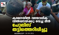 കരമനയില്‍ വയോധിക വില്‍പ്പനയ്ക്കു വെച്ച മീന്‍ പോലിസ് തട്ടിത്തെറിപ്പിച്ചു