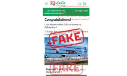 ലുലുവിന്റെ പേരില് ഓഫറുമായി വ്യാജ വെബ്സൈറ്റ്;നിയമനടപടി സ്വീകരിക്കുമെന്ന് ലുലു ഗ്രൂപ്പ് ലുലുവിന്റെ പേരില് ഓഫറുമായി വ്യാജ വെബ്സൈറ്റ്;നിയമനടപടി സ്വീകരിക്കുമെന്ന് ലുലു ഗ്രൂപ്പ്