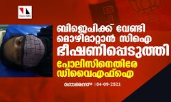 ബിജെപിക്ക് വേണ്ടി മൊഴിമാറ്റാൻ സിഐ ഭീഷണിപ്പെടുത്തി; പോലിസിനെതിരേ ഡിവൈഎഫ്ഐ