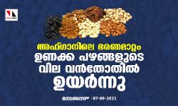 അഫ്ഗാനിസ്താനിലെ ഭരണമാറ്റം; ഉണക്ക പഴങ്ങളുടെ വില വന്‍തോതില്‍ ഉയര്‍ന്നു