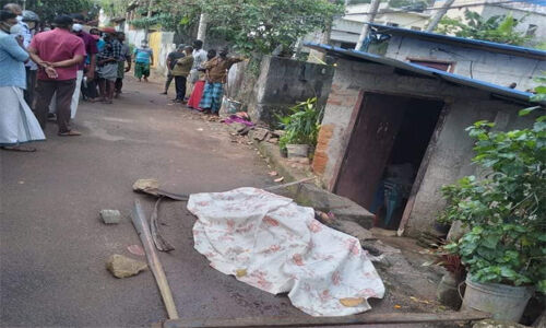 മാനസികരോഗിയായ മകള്‍ അമ്മയെ വെട്ടിക്കൊന്ന് വീടിന് മുന്നിലിട്ട് തീകൊളുത്തി