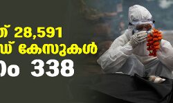 രാജ്യത്ത് 28,591 കൊവിഡ് കേസുകള്; മരണം 338 രാജ്യത്ത് 28,591 കൊവിഡ് കേസുകള്; മരണം 338