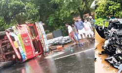 ചാവക്കാട്-പൊന്നാനി ദേശീയപാതയില്‍ കാറും കണ്ടയിനര്‍ ലോറിയും കൂട്ടിയിടിച്ച് രണ്ടു നഴ്‌സുമാര്‍ മരിച്ചു