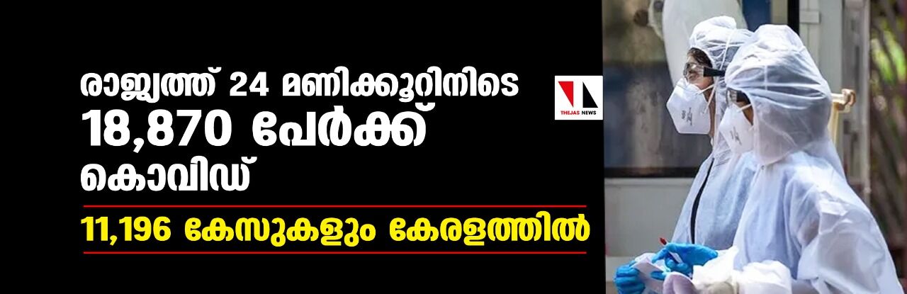 രാജ്യത്ത് 24 മണിക്കൂറിനിടെ 18,870 പേര്‍ക്ക് കൊവിഡ്; 11,196 കേസുകളും കേരളത്തില്‍