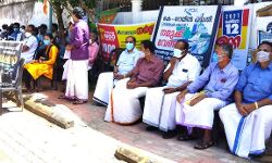 കെ റെയില്‍ സില്‍വര്‍ലൈന്‍ പദ്ധതിക്കെതിരെ നാവായ്ക്കുളത്ത് പ്രതിഷേധ പ്രകടനവും ധര്‍ണയും