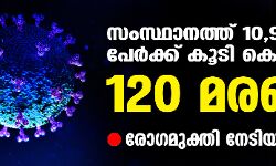 സംസ്ഥാനത്ത് ഇന്ന് 10,944 പേര്‍ക്ക് കൊവിഡ്;   മരണം 120