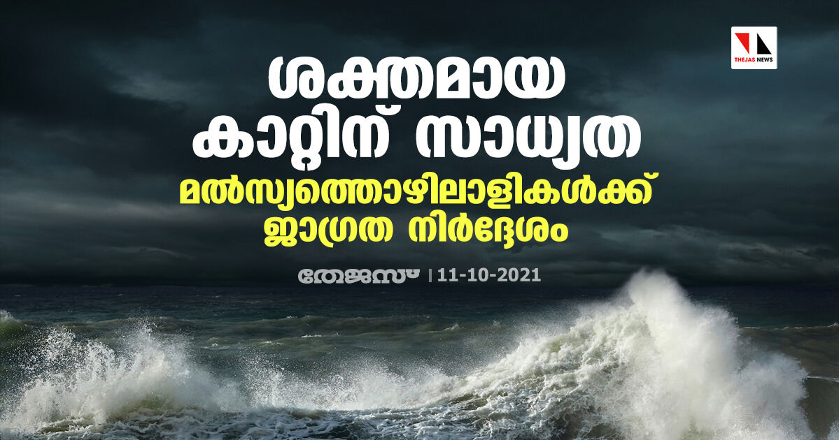 ശക്തമായ കാറ്റിന് സാധ്യത;മല്‍സ്യത്തൊഴിലാളികള്‍ക്ക് ജാഗ്രത നിര്‍ദ്ദേശം