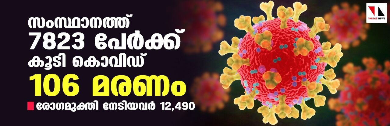 കേരളത്തില്‍ 7823 പേര്‍ക്ക് കൊവിഡ്; മരണം 106