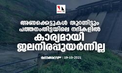 അണക്കെട്ടുകൾ തുറന്നിട്ടും പത്തനംതിട്ടയിലെ നദികളിൽ കാര്യമായി ജലനിരപ്പുയർന്നില്ല