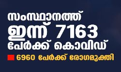 സംസ്ഥാനത്ത് 7,163 പേര്‍ക്ക് കൊവിഡ്19 സ്ഥിരീകരിച്ചു; 90 പേര്‍ മരിച്ചു