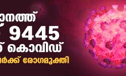 സംസ്ഥാനത്ത് ഇന്ന് 9,445 പേര്‍ക്ക് കൊവിഡ്19; 24 മണിക്കൂറിനുളളില്‍ 93 മരണങ്ങള്‍