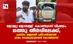 ജോജു ജോര്‍ജ്ജ്-കോണ്‍ഗ്രസ് വിഷയം ഒത്തു തീര്‍പ്പിലേക്ക്; പ്രശ്‌നം രമ്യമായി പരിഹരിക്കാന്‍ ശ്രമം നടക്കുന്നുവെന്ന് കോണ്‍ഗ്രസ്