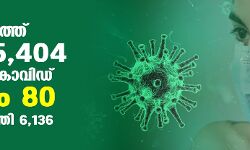 സംസ്ഥാനത്ത് ഇന്ന് 5404 പേര്‍ക്ക് കൊവിഡ്;   മരണം 80